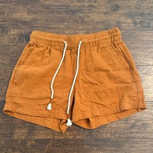 Old Navy Rust Orange Drawstring Linen-Blend Women's Shorts
